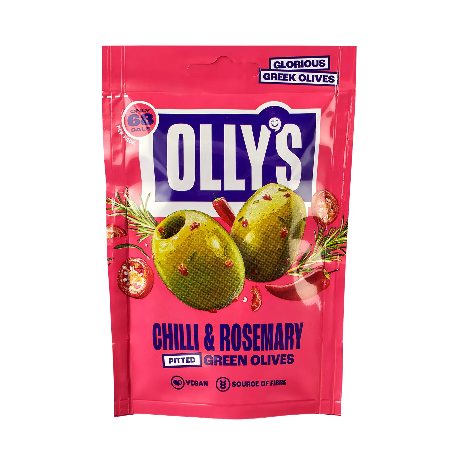 Olly's Olives - The Bandit Chilli & Rosemary Green Olives - 50g