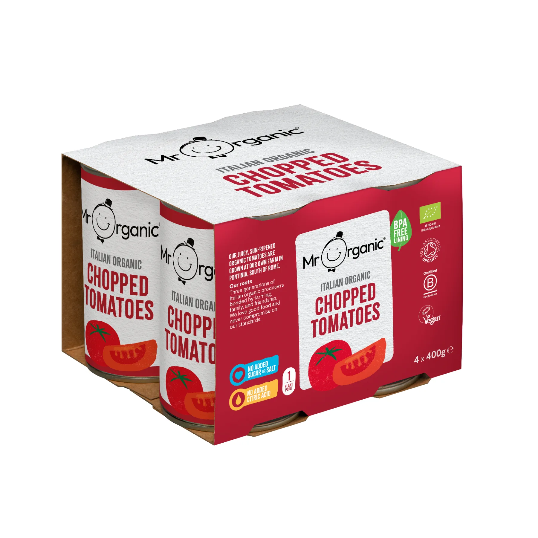 Mr Organic Chopped Tomatoes - 4 Pack - 4x400g